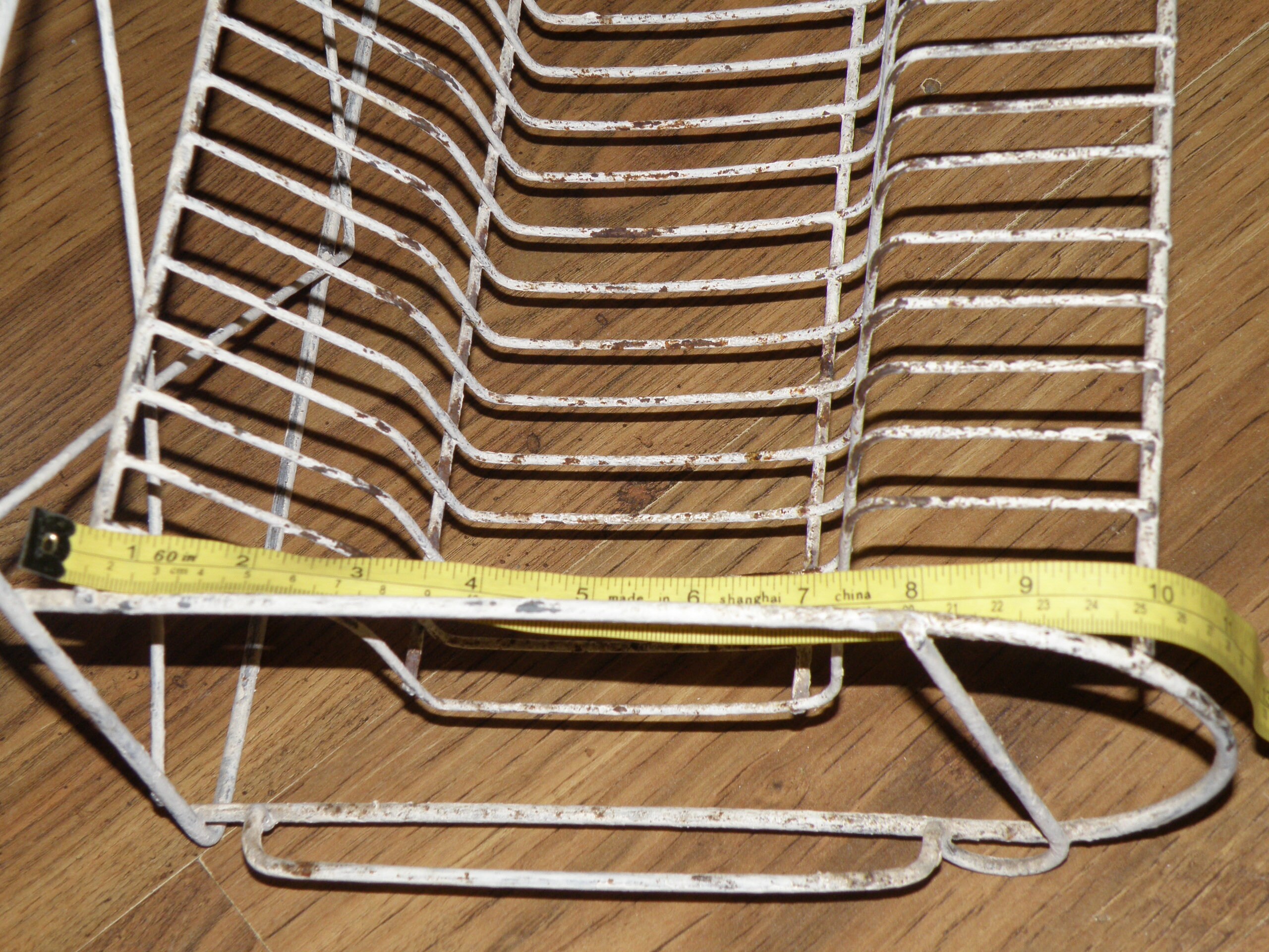 Vintage White Dish Wire Dryer Rack, Desktop or Wall Hanging Metal ...