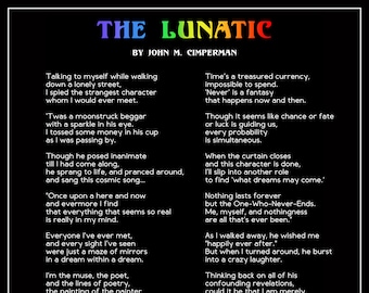 THE LUNATIC Poem Art Print by John M. Cimperman