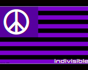 PURPLE PEACE FLAG Art Print by John M. Cimperman