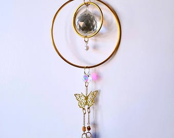 Butterfy Magic || Modern Geometric Double Circle Sun Catcher