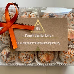 Thanksgiving Autumn Fall Pumpkin Dog Treats: Peanut butter, coconut, oats and honey