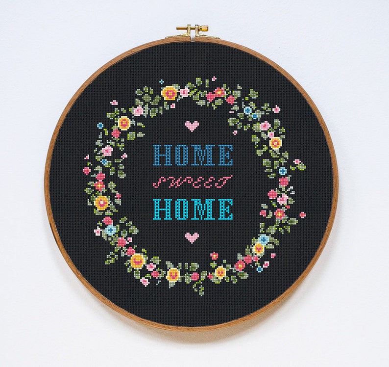 Home Sweet Home Cross Stitch Pattern Home Modern Cross Stitch | Etsy