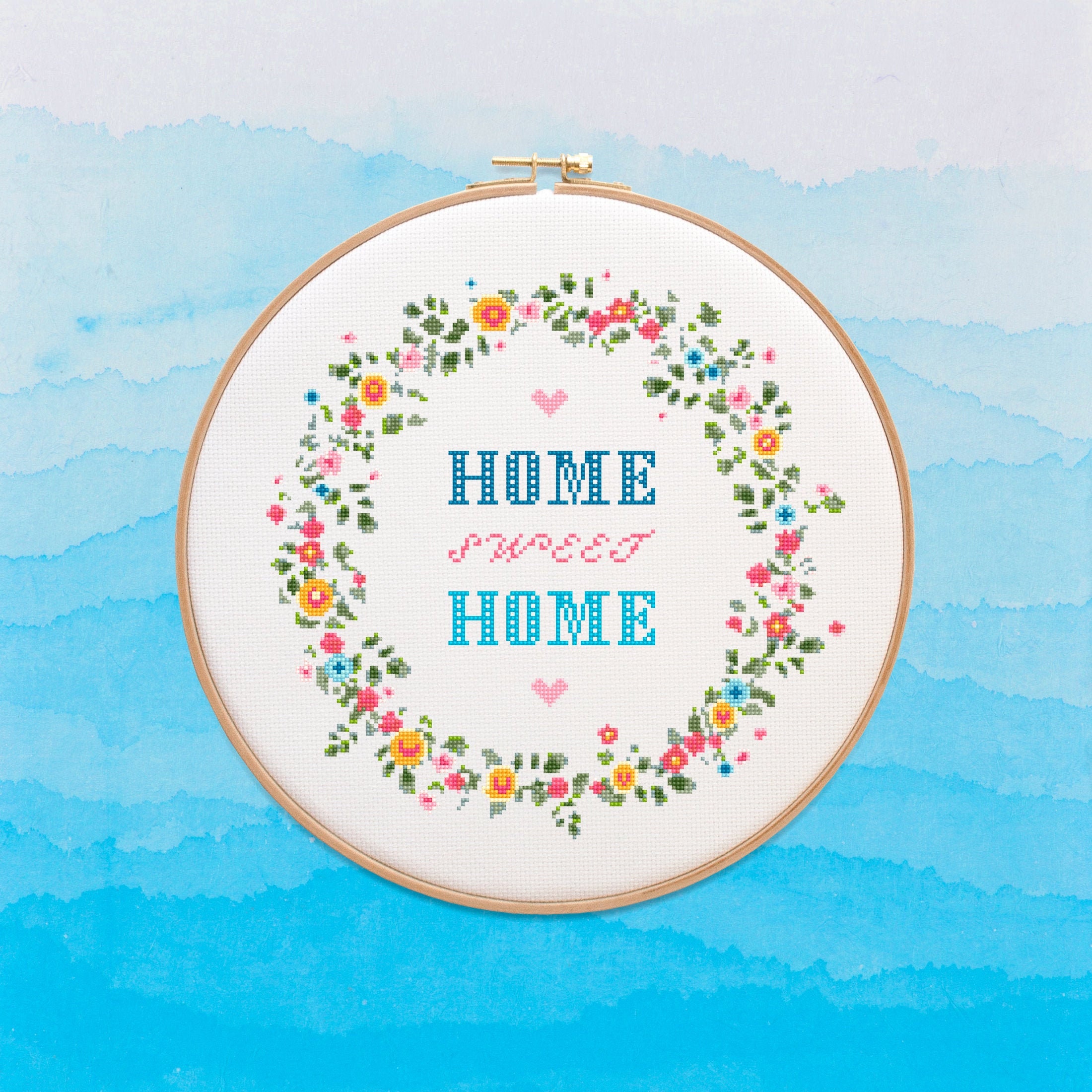 Home Sweet Home Cross Stitch Pattern, Home Modern Cross Stitch Patter…