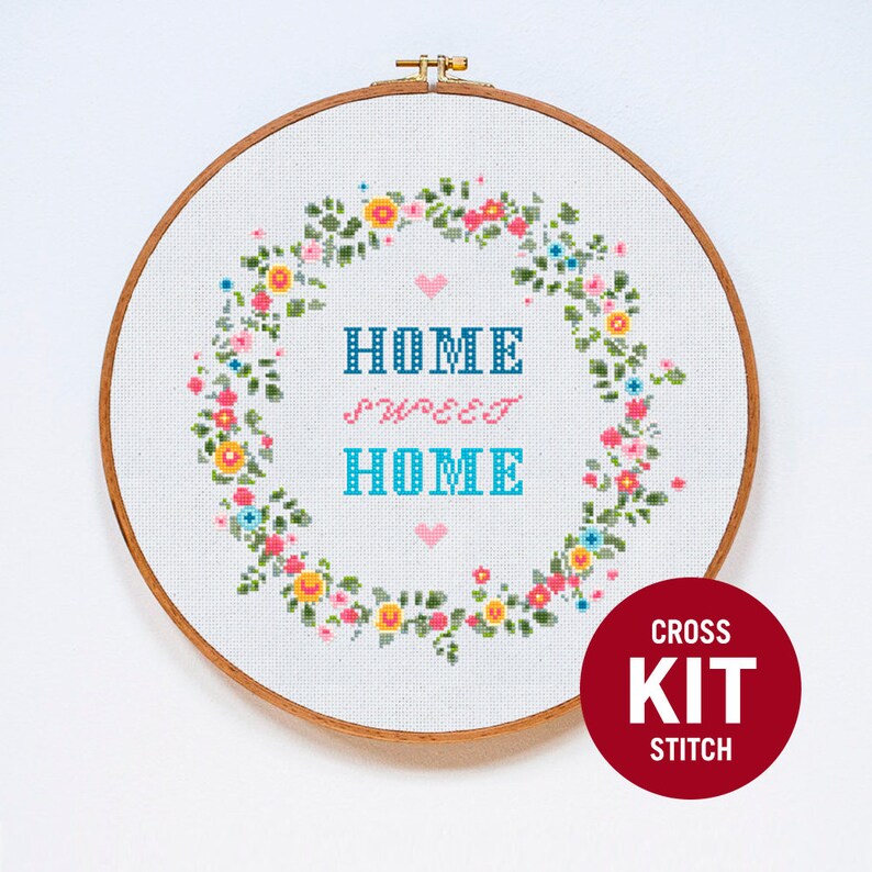 Home Sweet Home Cross Stitch KIT Home Modern Cross Stitch | Etsy