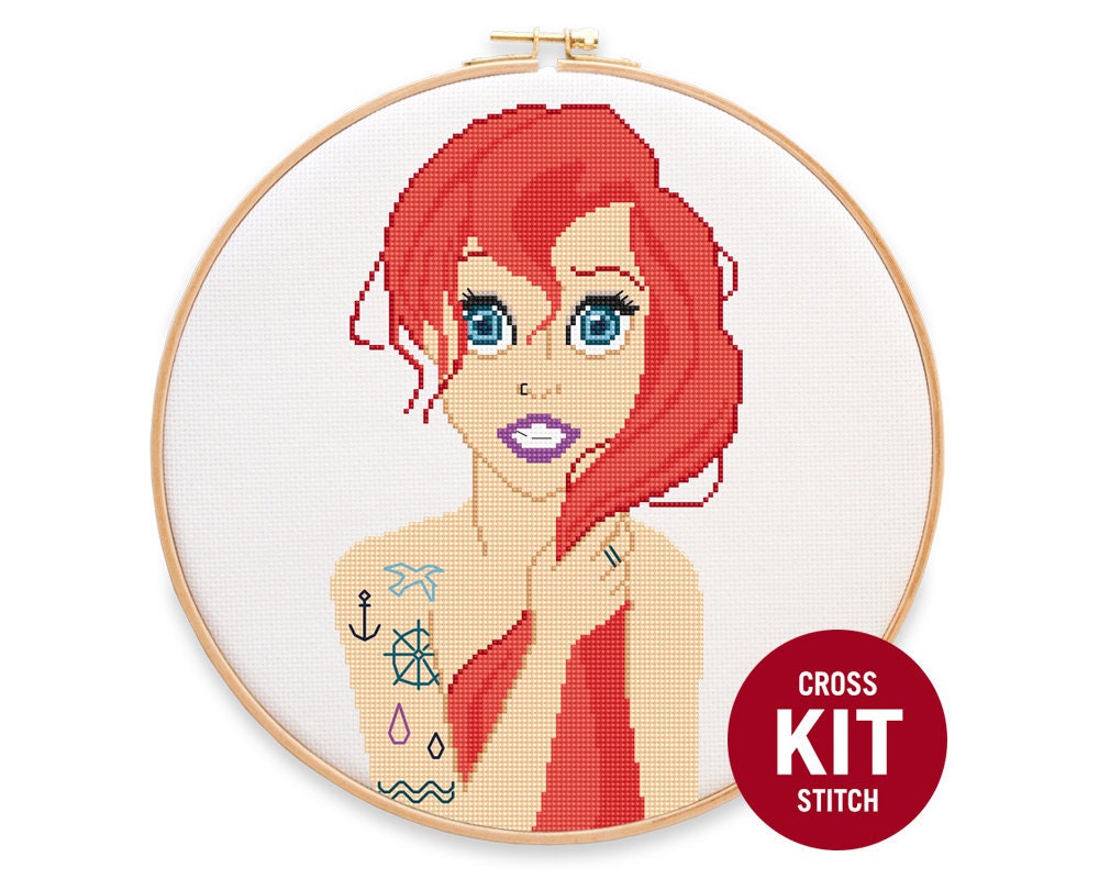 Ariel Cross Stitch Kit Disney Princess Cross Stitch Kit Etsy