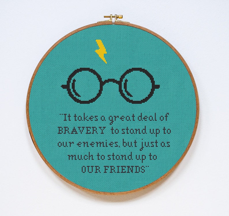 Harry Potter Cross Stitch Pattern Bravery Quote Cross Stitch | Etsy