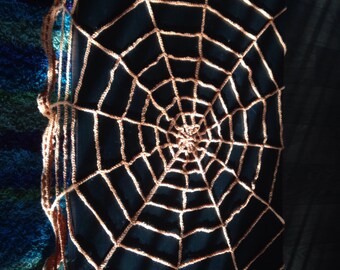 Crochet spider web table topper