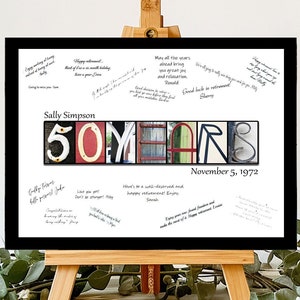 50 Years Birthday Card Unique Alternative Guest Book Keepsake, All Ages Available, 50 Year Anniversary Party, Workplace Anniversary