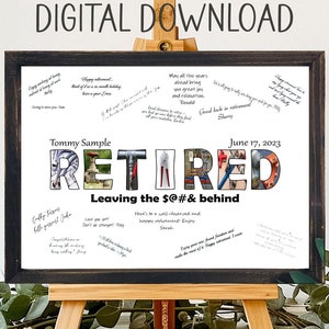 Téléchargement imprimable, livre d'or alternatif unique pour la retraite de plombier, mari à la retraite, au revoir construction, adieu collègue