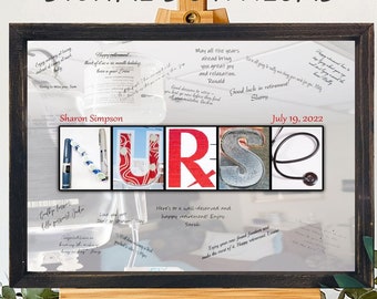 Digital Download Nurse Retired Unique Alternative Signature Guest book, Going Away Gift, Goodbye From Group, Retirement Party, Personalized