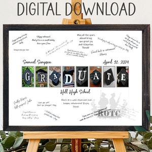 Livre d'or alternatif unique en téléchargement personnalisé ROTC, remise des diplômes, promotion 2025, idée de carte de remise des diplômes universitaires