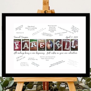 Football Lover Farewell Custom Signature Gift, Farewell Gift For Football Fan, Retirement Party, Boss Goodbye, Coworker Leaving Keepsake