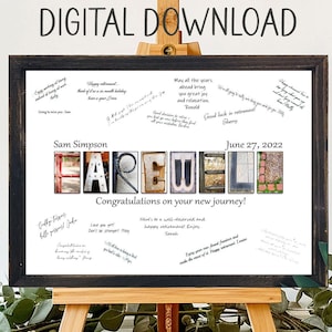 Téléchargement imprimable cadeau d'adieu pour collègue, livre d'or alternatif unique