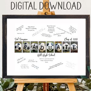 Digital Download, Personalized Soccer Player High School Graduation Party Unique Alternative Guestbook, Class Of 2025 Soccer Team Gift