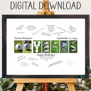 Printable, Golf 30 Jahre Party Gästebuch Alternative, Einzigartige Geburtstagskarte, 30th Birthday Party, Party, Dads 30.Geburtstag