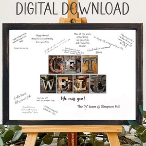 Printable Get Well Country Western Themed Personalized Card Alternative, Coworker Feel Better, Best Wishes Keepsake