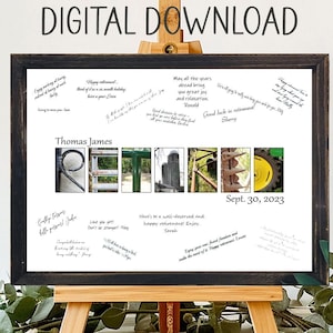 Libro degli ospiti alternativo per la pensione dell&#39;agricoltore con stampa digitale, ricordo, regalo di addio per un collega, arrivederci dal gruppo, regalo personalizzato per trattore