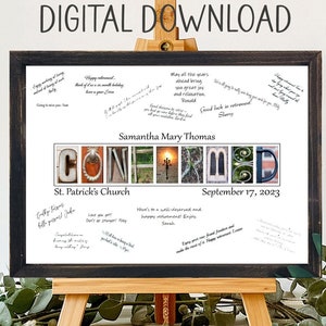 Descarga digital, regalo para la fiesta de confirmación, libro de visitas personalizado, tablero de firmas único y alternativo, tarjeta personalizada para la confirmación, tarjeta del Santísimo Sacramento