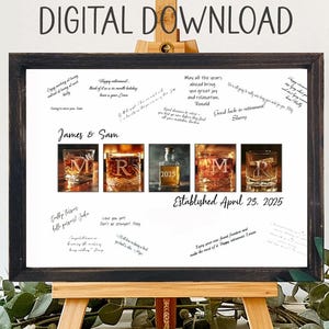 Download para impressão, livro de visitas alternativo para casamento do Sr. e Sr. Gay Bourbon, livro de visitas personalizado com uísque, presente para casal gay, festa de aniversário