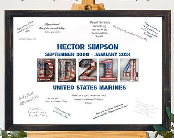デジタルダウンロード、軍事 DD214 アメリカ国旗退役ゲストブック代替品、陸軍、海軍、空軍、沿岸警備隊、海兵隊