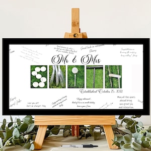 Personalized Mr and Mrs Golfer Wedding Guest Signing Letter Photography Printable, Unique Guest Book Alternative, His and Her Golf