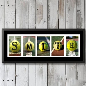 Tennis Ball Personalized Name Art Sign, Custom Tennis Player Gift For Men, Tennis Team Gift