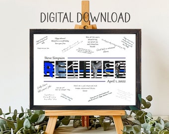 Digital Download, Personalized Police Officer Retirement Party Alternative Guest book, Printable Download,