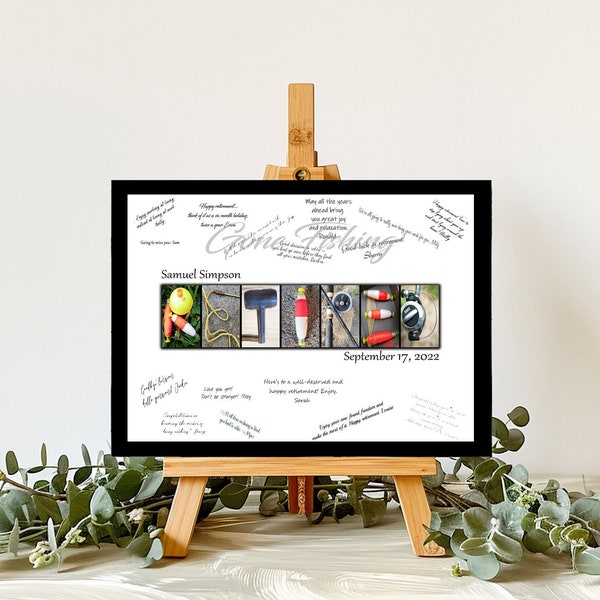 Fishing Retirement Alternative Guestbook Signature Gift, Gone Fishing, Coworker Retired, Fishing Gift for Men