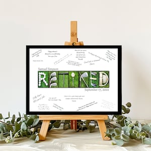 Personalized Golf Retirement Guest Book Alternative Guest Book Sign In, Retired Golfer Gift For Men, Party Welcome Table