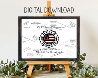 Printable Download, Firefighter Maltese Cross Thin Red Line Guestbook Alternative, Retirement Guest Sign In, New Job Digital Congratulations