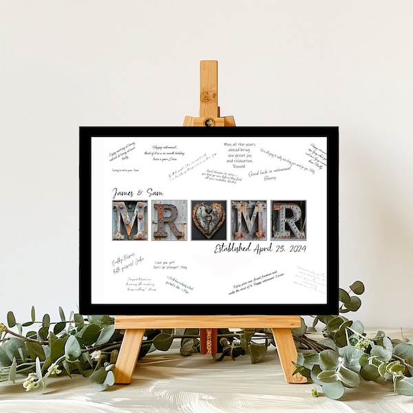 Customized Mr and Mr Alternative Guestbook, Same Sex Wedding, Anniversary Party, Gay Men Gift