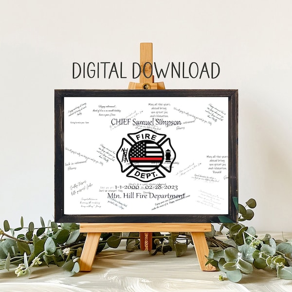 Printable Download, Firefighter Maltese Cross Thin Red Line Guestbook Alternative, Retirement Guest Sign In, New Job Digital Congratulations