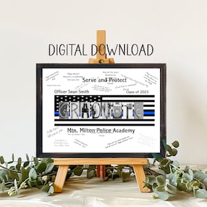 Printable Download Police Academy Graduation Unique Alternative Guest Book, Police Officer Gift, Law Enforcement Gift, Police Appreciation