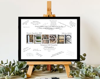 Leader Appreciation, Custom Guest Book Alternative Unique Gift For Boss, Personalized Office Gift From Group, Manager Supervisor