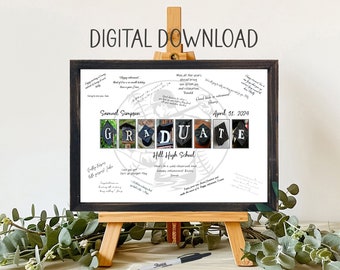 Printable Download, Personalized Baseball Player High School Graduation Party, Unique Alternative Guestbook, Senior Varsity Class of 2024