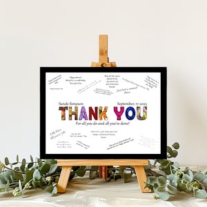 Flower Thank You Card Alternative, Guest Book Sign In, Personalized Appreciation Gift, Coworker Gift, School Teacher Party, Gift For Her,