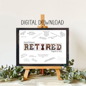 Printable Download Personalized Football Retirement Party Guest Book Alternative Digital Download