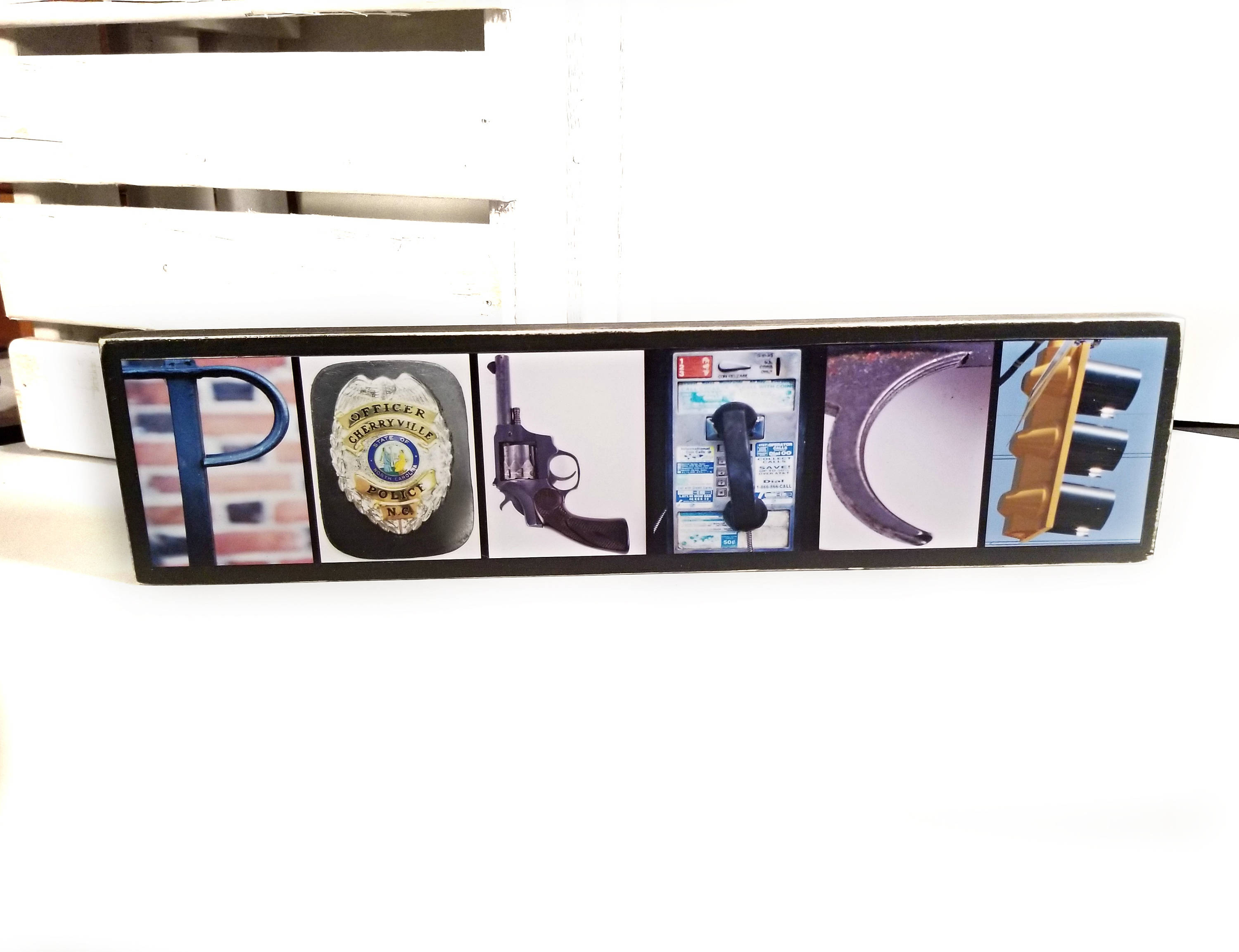 Custom Name Police officer badge letter photo sign Etsy