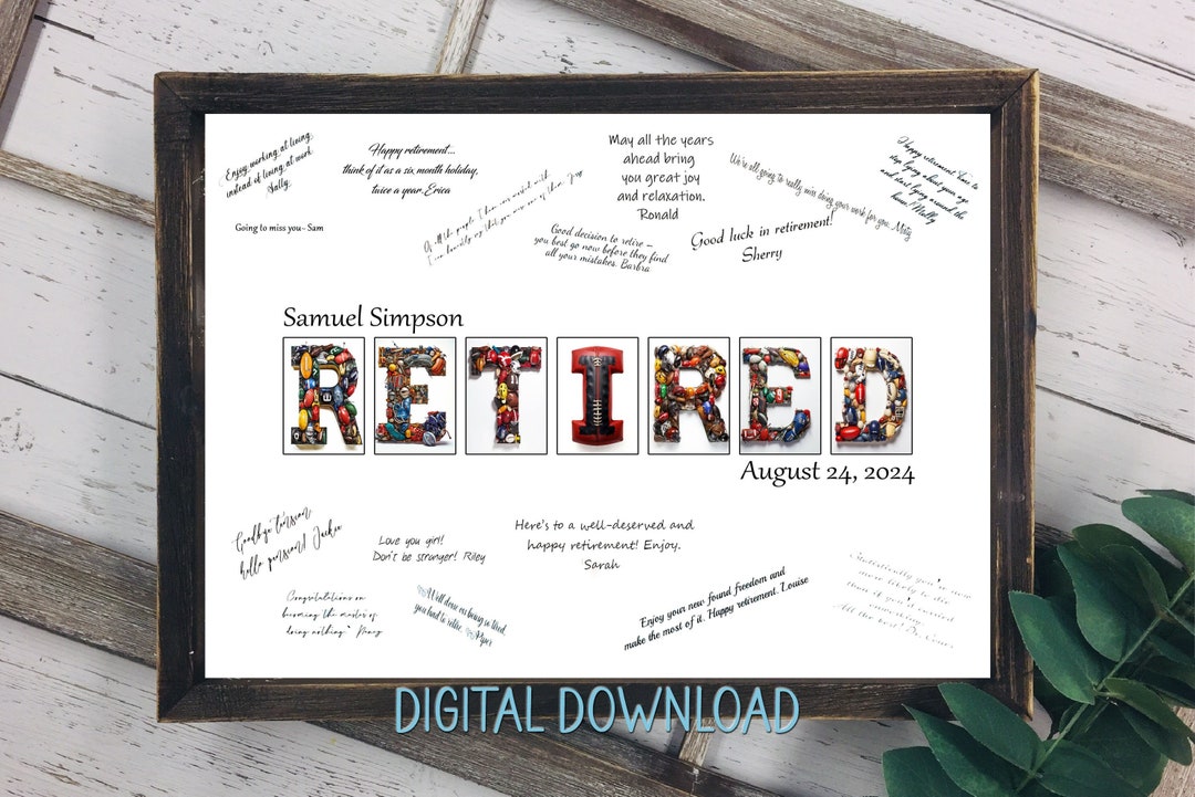 Printable Download Personalized Football Retirement Party Guest Book