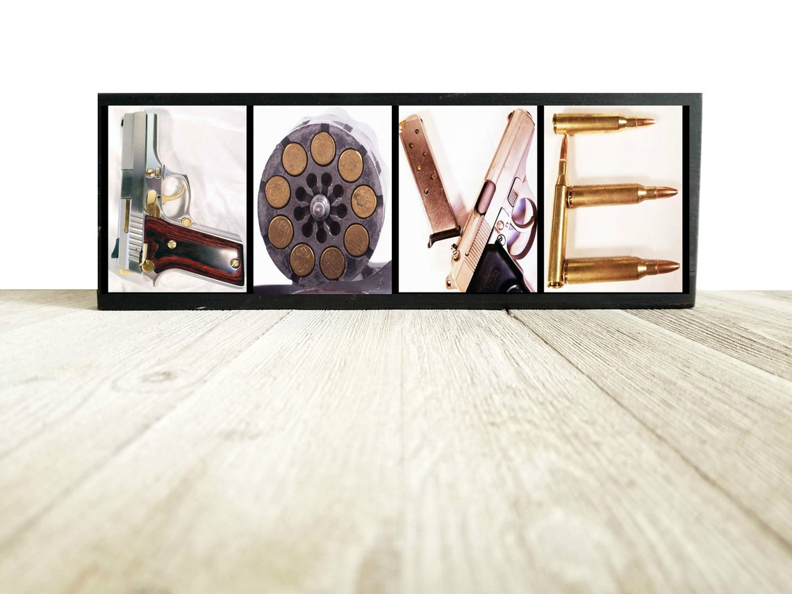 Love Gun Wall Art Sign Wood Sign Gift For Gun Enthusiast | Etsy