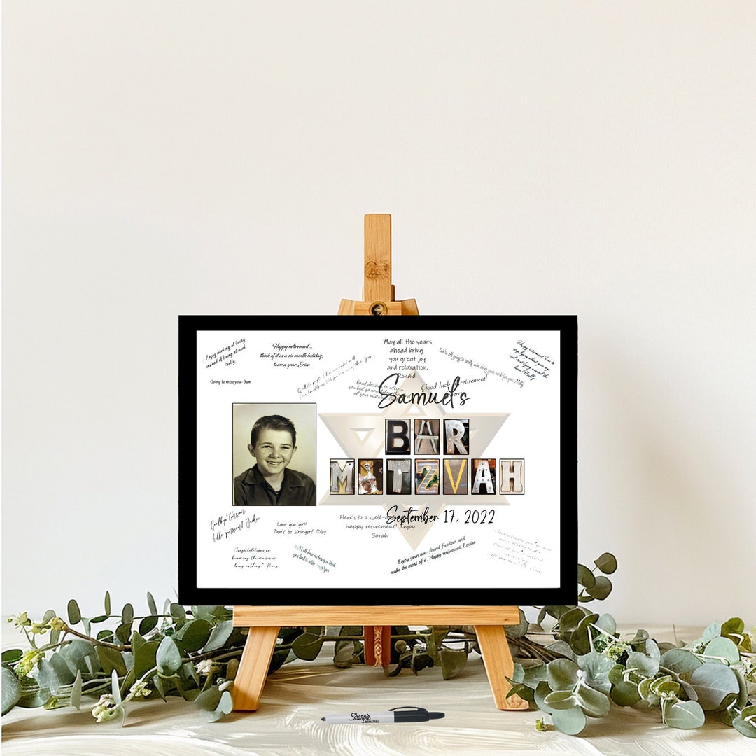 Bar Mitzvah Party, Custom Guest Book Alternative Unique, Bar Mitzvah