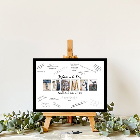 Gun Enthusiast Unique Alternative Signature Guest Book, Wedding Table, Anniversary Party, Gun Art, Personalized Name