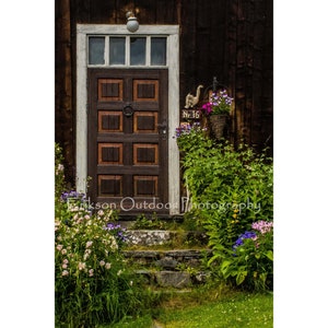 Door and Flowers | Norway | Greeting/Note Card, Matted Print