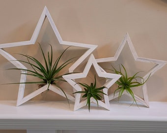 Set of 3 Wooden Stars