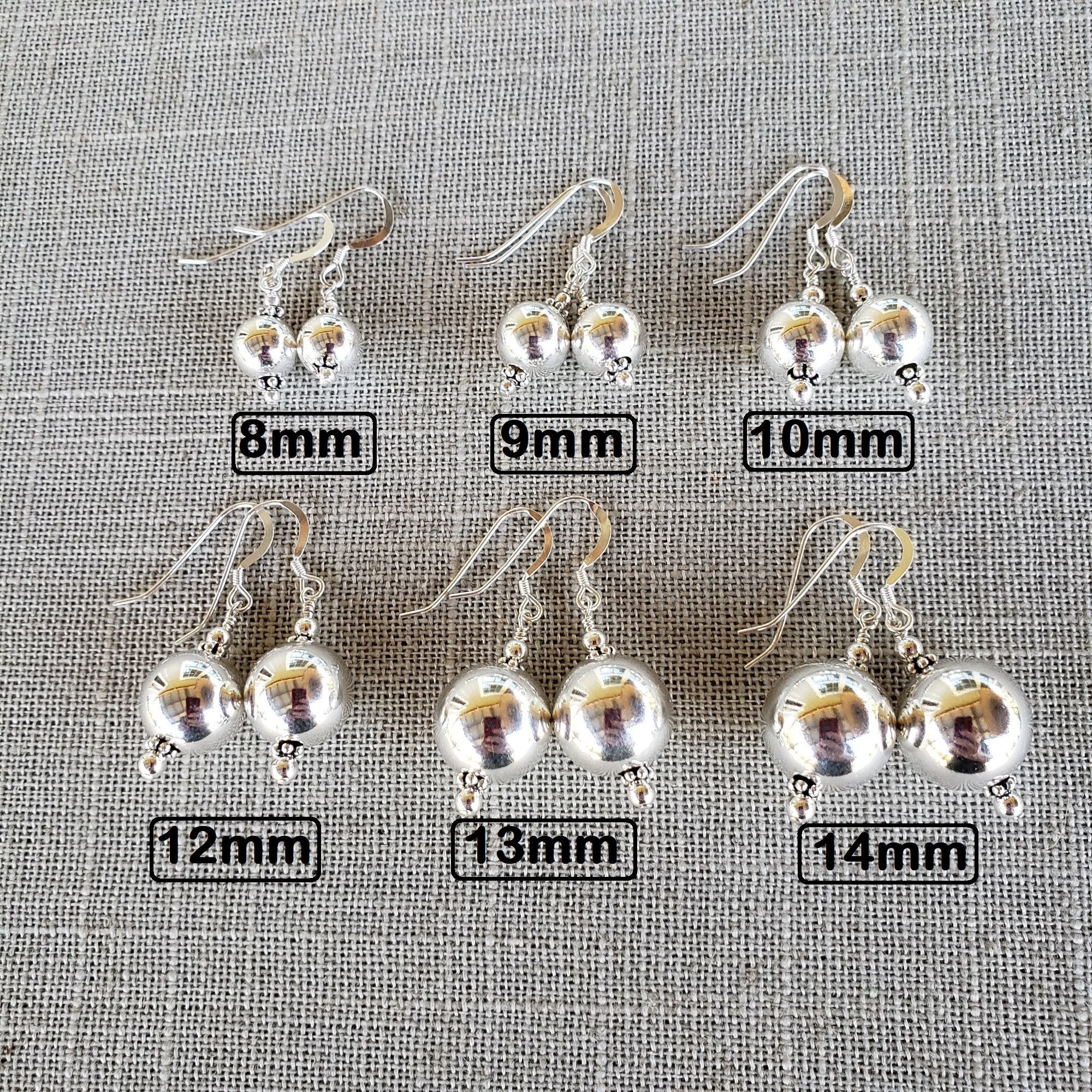 Sterling Silver Ball Earrings Silver Ball Dangle Earrings Lever