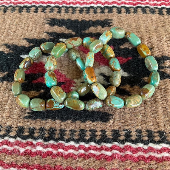 Natural Turquoise Nugget Stretchy Bracelets Natural Turquoise Nugget Stretchy Bracelets