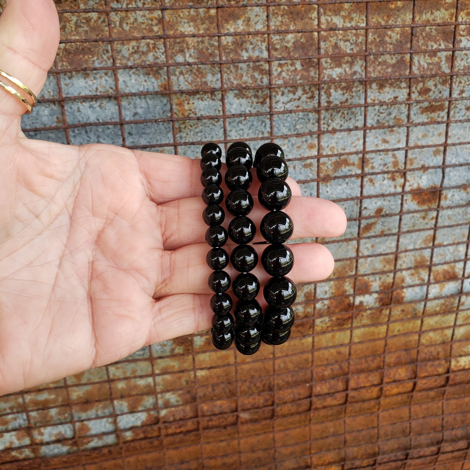 8mm / 10mm / 12mm Onyx Bracelet, Stretch Onyx Bracelet 8mm / 10mm / 12mm Onyx Bracelet, Stretch Onyx Bracelet