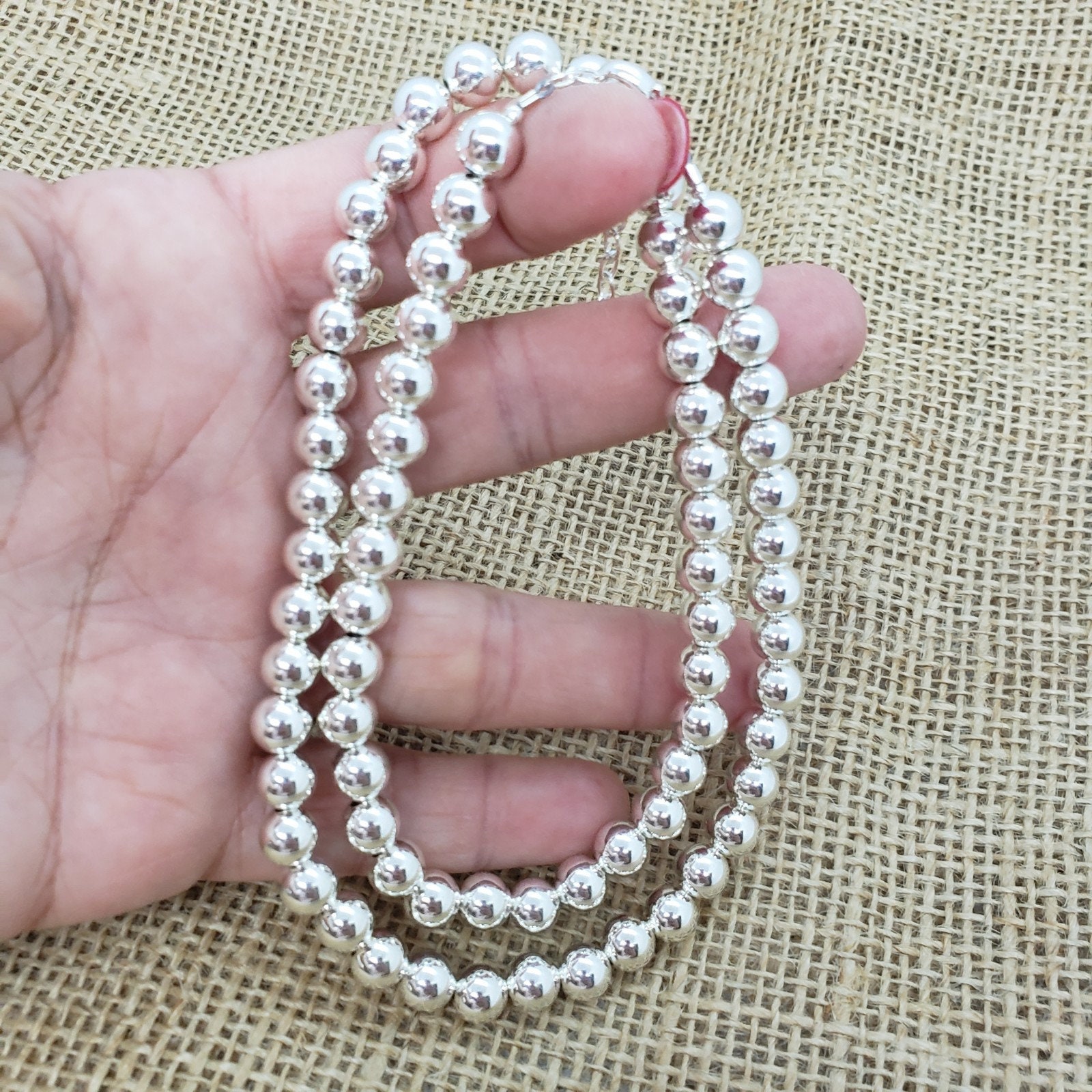 ネックレス・ペンダント 2 Ways 5mm Silver Ball Beaded Beads Long Necklace For Women 925 Sterling Silver Ball Beaded Chain, Beads Necklace