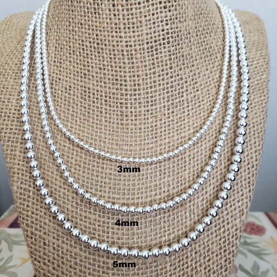 Sterling silver beaded necklaces