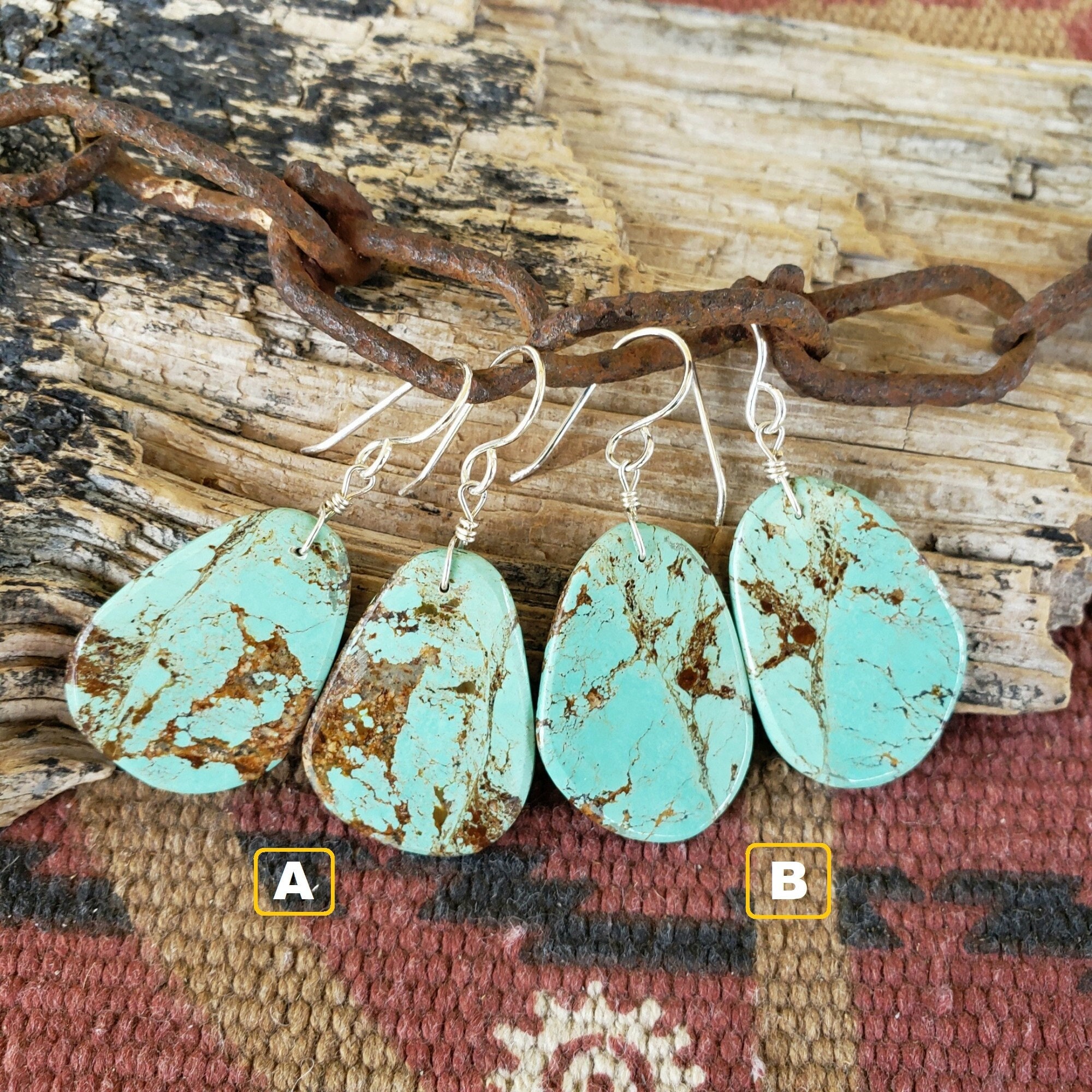 Turquoise on sale slab earrings